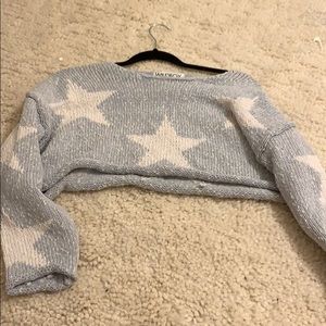 Cropped star sweater